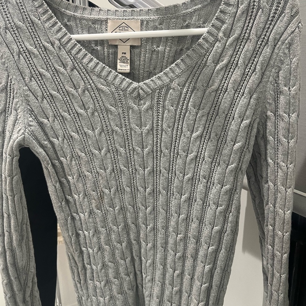 St. John's Bay Light Gray V-Neck Sweater